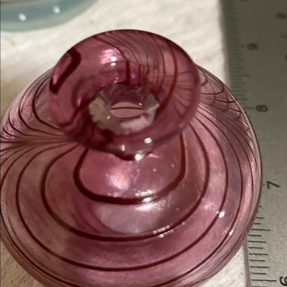 Vintage pink Costa Boda miniature art glass swirly cranberry Swedish glass maker - Picture 7 of 10